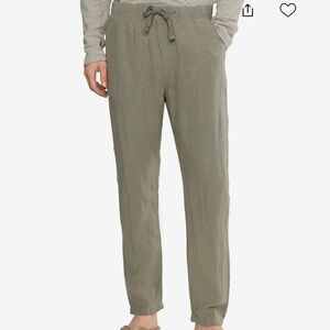 Faherty Olive Drawstring Linen-Blend Joggers